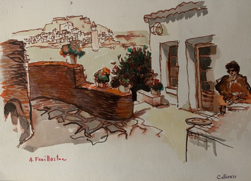 ALBERT FEUILLASTRE (1896 - 1976 ) BELLE VUE DE COLLIOURE 1950 SIGNEE (77) - Picture 2 of 4