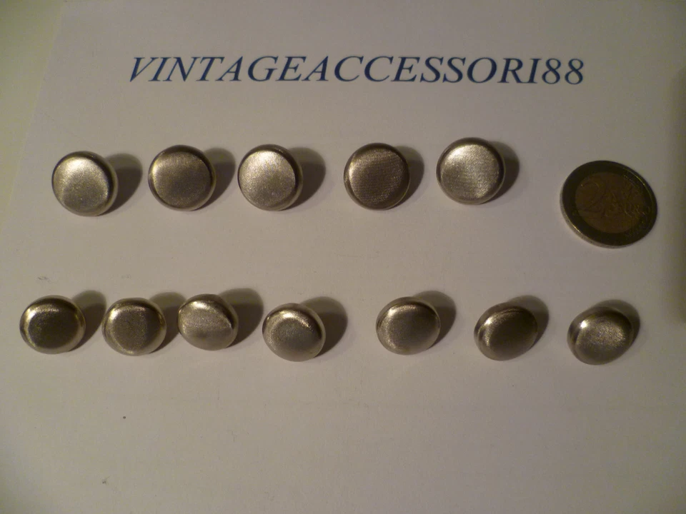 BOTTONI METALLO SET GIACCA 2 MISURE COLOR ARGENTO SATINATO 1,5 - 1,8 CM VINTAGE - Immagine 4 di 4
