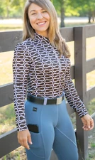 FITS Ayra Long Sleeve Fall-Winter Tech Shirt-L-Chocolate Horseshoe