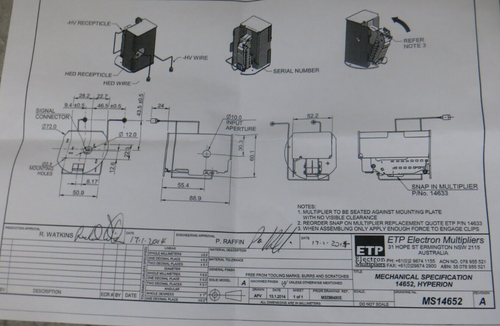 (NUEVO) Multiplicadores de electrones térmicos/ETP 14652 AF652 Detección de iones Multiplicador de electrones - Imagen 4 de 13