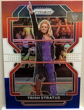 Trish Stratus 2022 Panini Prizm WWE Red White & Blue Prizm Parallel #197 Legends