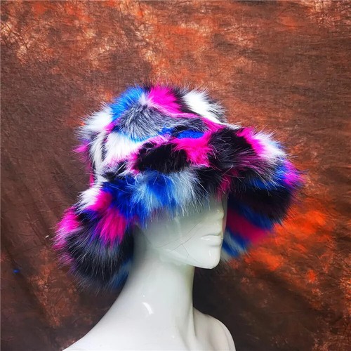 women Autumn and Winter Women's Warm Artificial Fox Fur Pot Hat Fashion