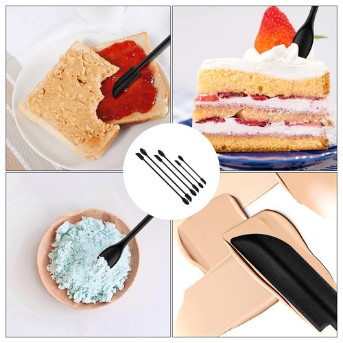6 Pcs Mini Silicone Spatula Set Double Ended Tiny Spatula for Cosmetics Kitchen - Picture 2 of 6