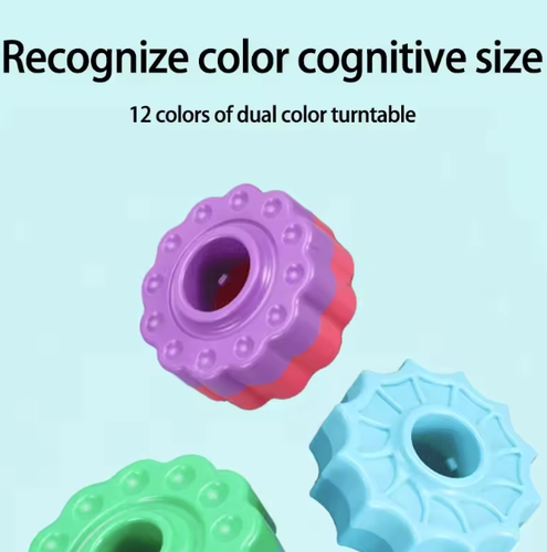 Stacking Toy for Kids Spinning Rainbow Gears Toddler Montessori Educational - Picture 3 of 6