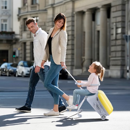 Kid Suitcase, Expandable Luggage with Spinner Wheels, Mom Suitcase with Seat - Picture 3 of 23