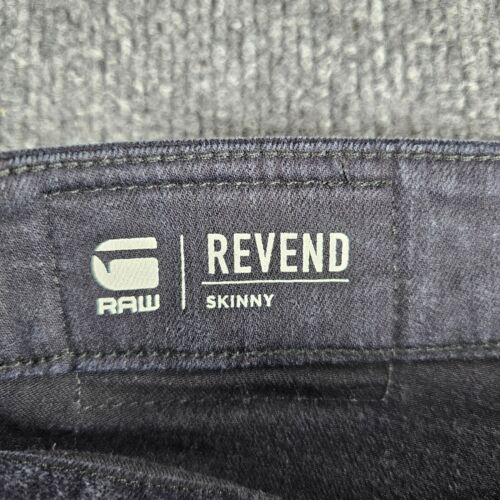 G Star Raw Jeans Men's 30x32 (32x31) Low Rise Black Revend Skinny Denim Stretch - Picture 12 of 13