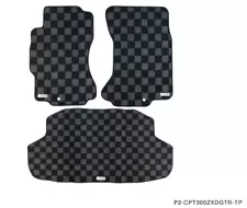 P2M Checkered Flag Race Carpet Floor Mats & Trunk Mat Set Z32 300zx Fairlady Z