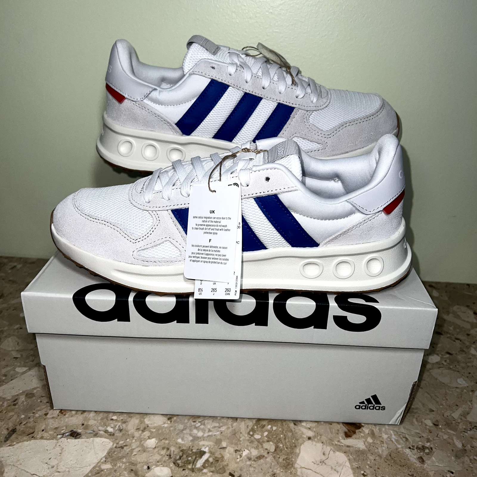 Scarpe da corsa Adidas Run 84 da uomo corso A pied nuvola bianco blu IH8621