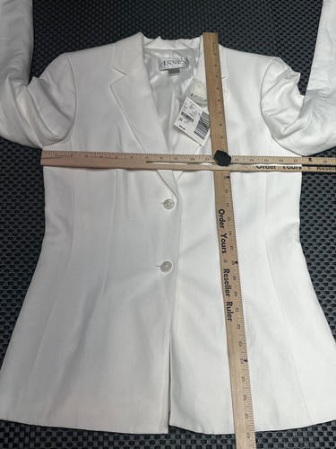 Casual Corner Annex SZ 2 Women’s White Linen Blend Lined Blazer Jacket - Picture 7 of 7