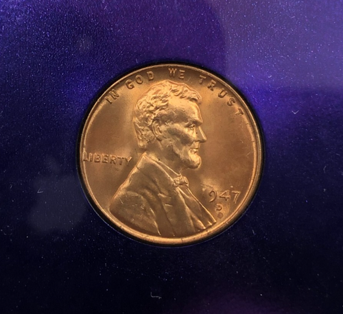 1947-D U.S. 1c Lincoln Wheat Cent NGC MS65 RD Red ~ Purple Core - Picture 2 of 4