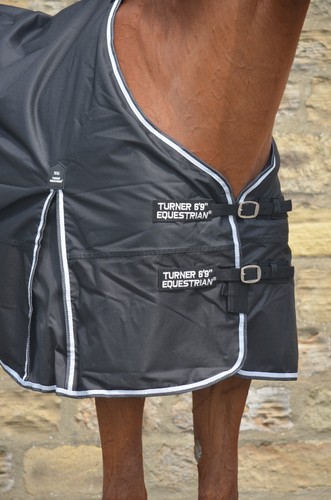 Alfombra de participación Turners negra ligera 50 g caballo pony impermeable 600d Ripstop - Imagen 4 de 5