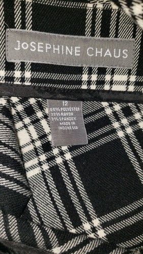 JOSEPHINE CHAUS Woman's Black & White Plaid Skirt Size 12 - Picture 3 of 6