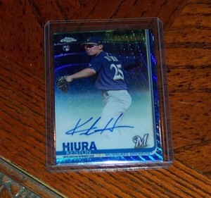 2019 Topps Chrome Keston Hiura Blue Wave ROOKIE Auto 125/150 Brewers AUTOGRAPH