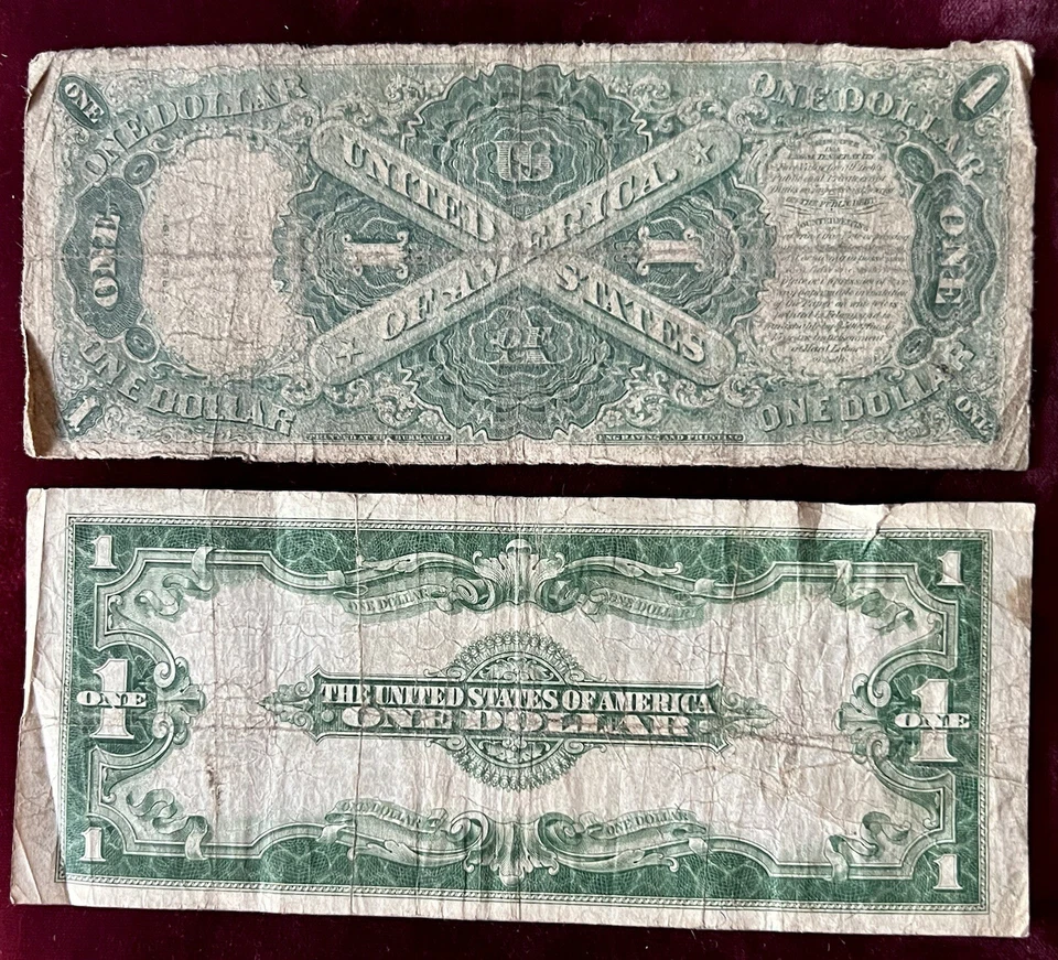 1917 $1 Dollar Bill U. S. Note Red Seal Washington & 1923 $1 Silver Certificate - Image 4 of 4