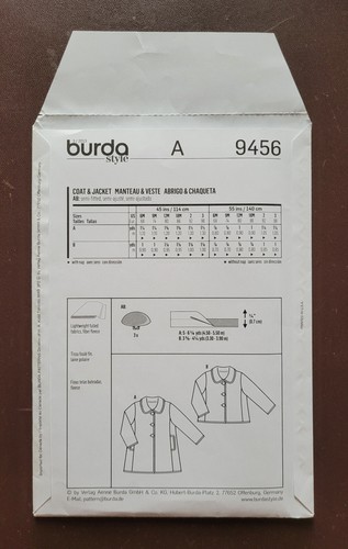 Burda-9456 Boy's & Girl's Coat & Jacket Sewing Pattern Size 6M to 3 Uncut - Picture 2 of 3