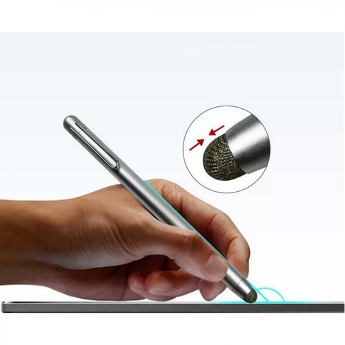 STYLUS TOUCH SCREEN PEN FIBER TIP ALUMINUM LIGHTWEIGHT SILVER COLOR for TABLETS - Picture 2 of 4