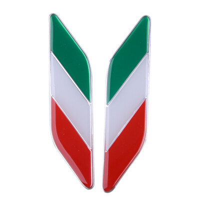 2x New Style Alloy Italy Italian Flag Car Side Fender Emblem Badge Sticker Decal 2x New Style Alloy Italy Italian Flag Car Side Fender Emblem Badge Sticker Decal