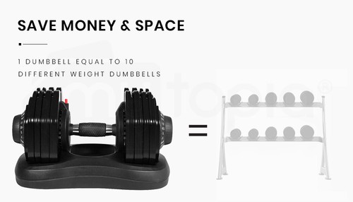 ATIVAFIT 2 x 40kg Dumbbells Adjustable Dumbbell Set Weights Home Gym Training - Picture 6 of 12