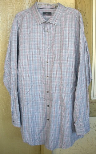 Hart Schaffner Marx 3XT Gray Red Stripe Hidden Button Down Collar Mens Shirt - Picture 5 of 5