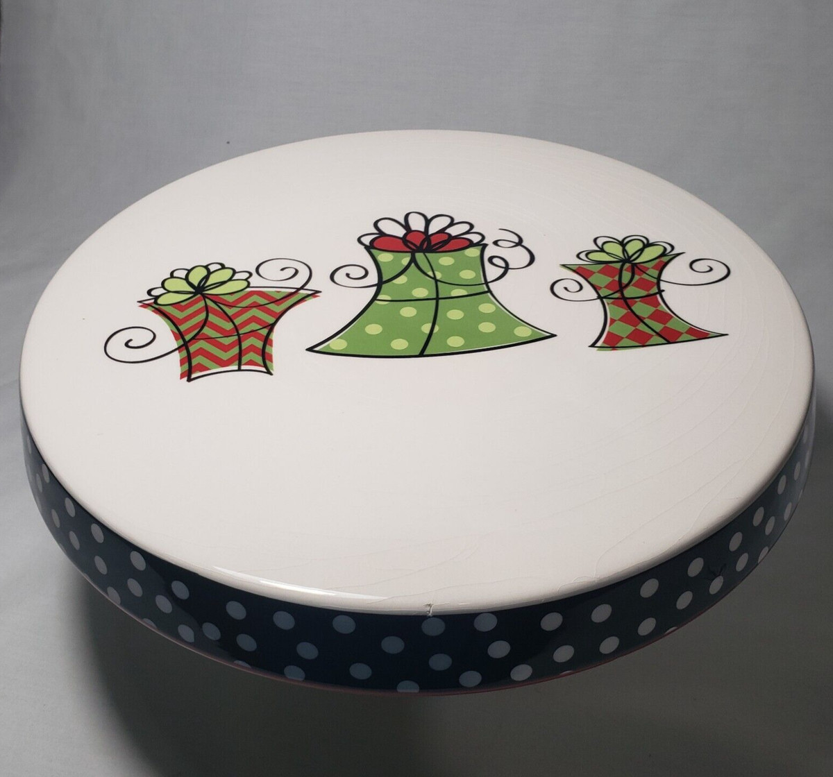 Pier 1 Imports Christmas Holiday Pedestal Dessert Cake Plate Stand