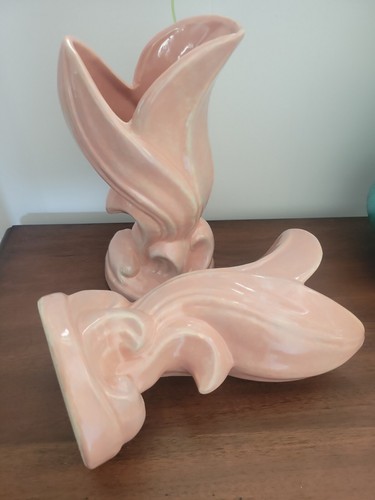Vintage Gonger Vase rosa Glasur USA H-69 50er Jahre jeweils separat erhältlich - Bild 6 von 9