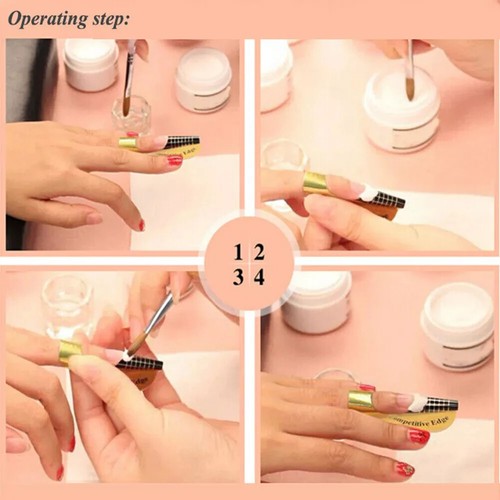 100 Nail Art Gold Guide Forms Acrylic UV Gel Tips Extensions Manicure Stickers - Picture 3 of 21