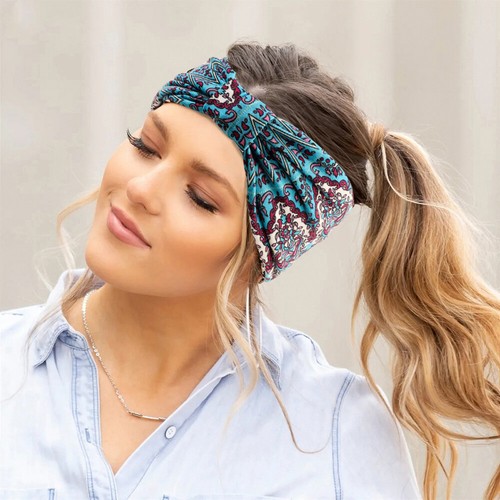 Wide Knoted Elastic Yoga Sport Casual Headband Hair Accessories for Women Turban - Picture 8 of 26