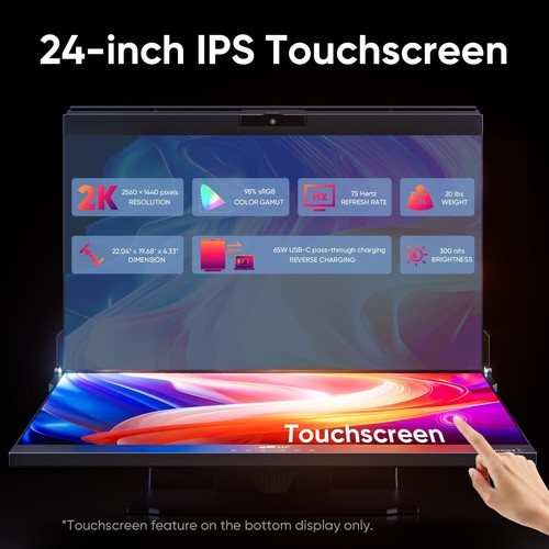 MP Mobile Pixels Geminos X (2 x 24 inch) Dual Stacked Computer Monitors - 第 2/8 張圖片