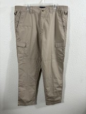 Galls Cargo Pants Mens 40x32 Khaki Ripstop Tactical Elastic Waist Duty TR2597