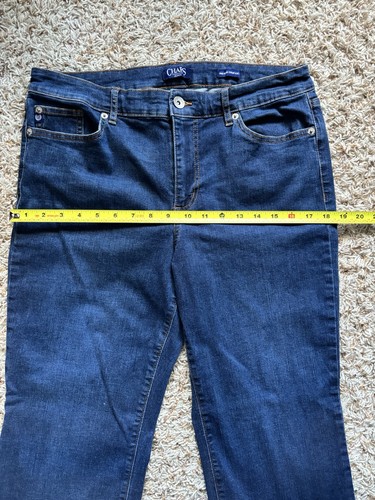 Chaps Jeans Damen Größe 14/32 Mid Rise Crop Kick Blau Denim Taschen Stretch Reißverschluss - Bild 10 von 16