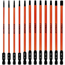 LOZAGU 12Pcs Long Torx Bit Set 6-Inch (152mm), T7 to T40, Magnetic Security T...