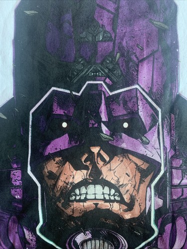 T-shirt nuova senza etichette CVLA x Marvel Galactus testa grande bianca grafica taglia M - Foto 2 di 5