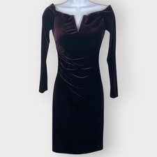 X by Xscape Bodycon Dress | 2 | Deep Purple Velvet | Padded | Vamp Gothic