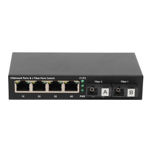 US Plug Fiber Media Converter 6 Ports 10 100 1000Mbps RX1550nm 20km Extensio NEW - Afbeelding 11 van 12