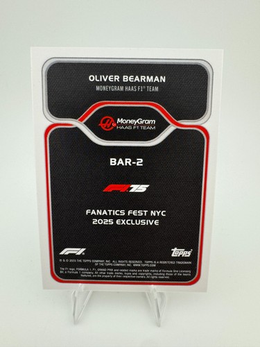 Fanatics Fest FFNY 2025 Topps Formula 1 F1 Oliver Bearman Big Apple Rookies /25 - Picture 7 of 8