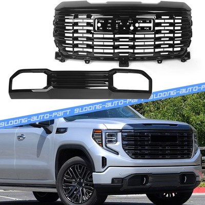 For GMC Sierra 1500 2022-2025 Front Bumper Grille+Lower Grill Black w/Air Duct