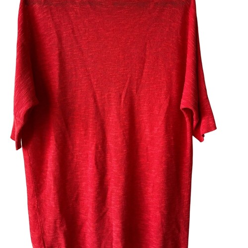 Eileen Fischer Pullover Light Linen Cotton V Neck Short Dolman Sleeve Size L - Picture 2 of 8