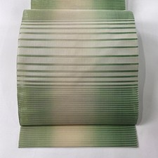 JAPANESE KIMONO BELT NAGOYA OBI GREEN PURE SILK EE4607