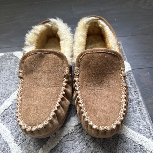 LL Bean Damen Wicked Good Mokassin Hausschuhe W10 Lammfell Shearling Slipper - Bild 1 von 9