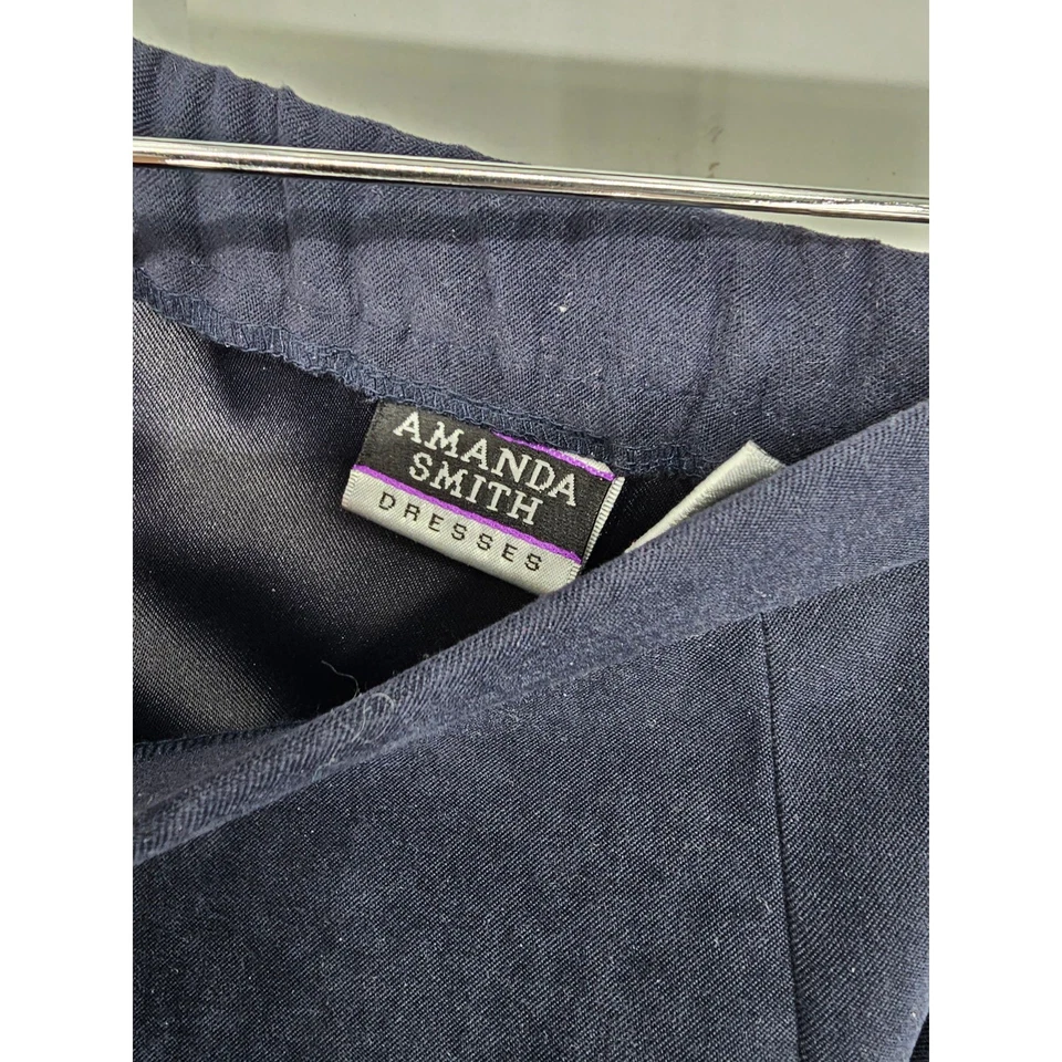 Pantalones de vestir Amanda Smith para mujer talla 16 azul marino imitación gamuza Foto 3 de 4