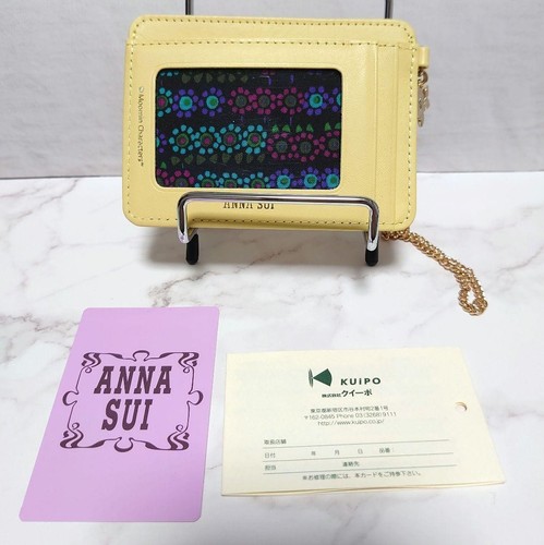 Anna Sui Moomin Card Pass Case Yellow Unused Ladies Cute Collectible Wallet - Picture 2 of 5