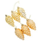  6 Pcs Christmas Tree Ornament Xmas Ornaments Pine Cones Glitter Hanging