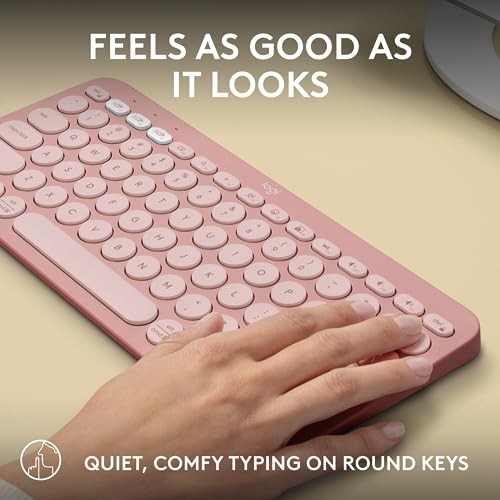 Logitech Pebble Keys 2 K380s Multi-Device Bluetooth Kabellose Tastatur Tonal Rose - Bild 5 von 5