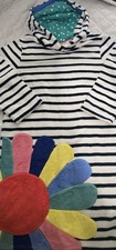 Mini Boden Striped Terry Hooded Dress Swim Coverup Girls Size 6/7 SWEET