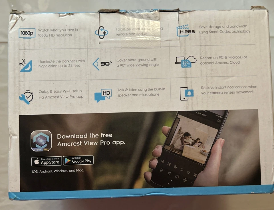 Amcrest Pro HD Pan/Tilt Indoor Security Camera IP2M-841W-V3, White - Image 2 of 4