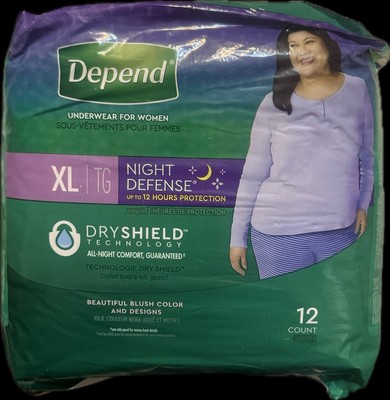 Depends Night Defense Incontinence Underwear for Women - XL, 12 count