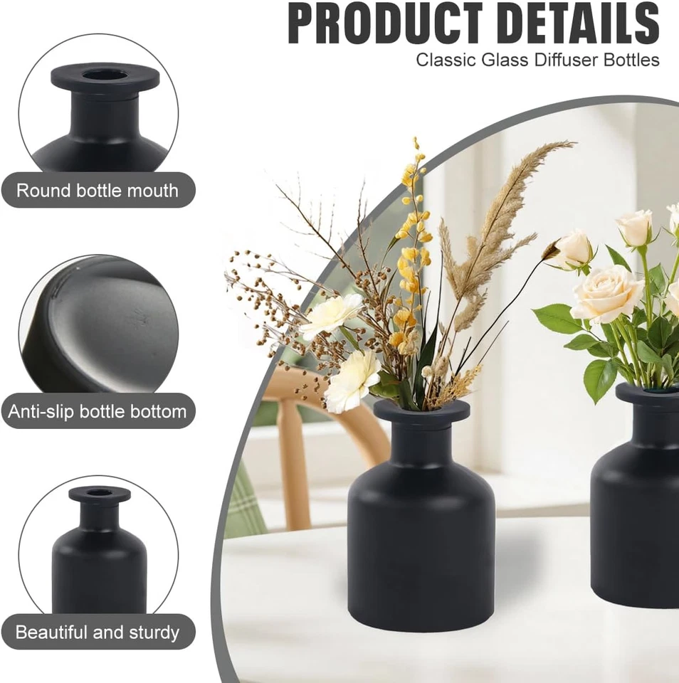 Botella difusora de aceite esencial de vidrio 150 ml 5 oz tarro de aromaterapia recargable vacío Foto 3 de 4