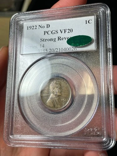 1922 PCGS VF20 CAC STRONG REVERSE Lincoln Wheat Cent Key Date