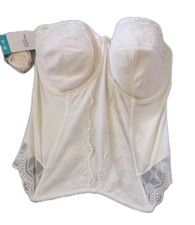 NWT Panache Superbra Corset 34FF Ivory Strapless No Garters Bridal Underwire