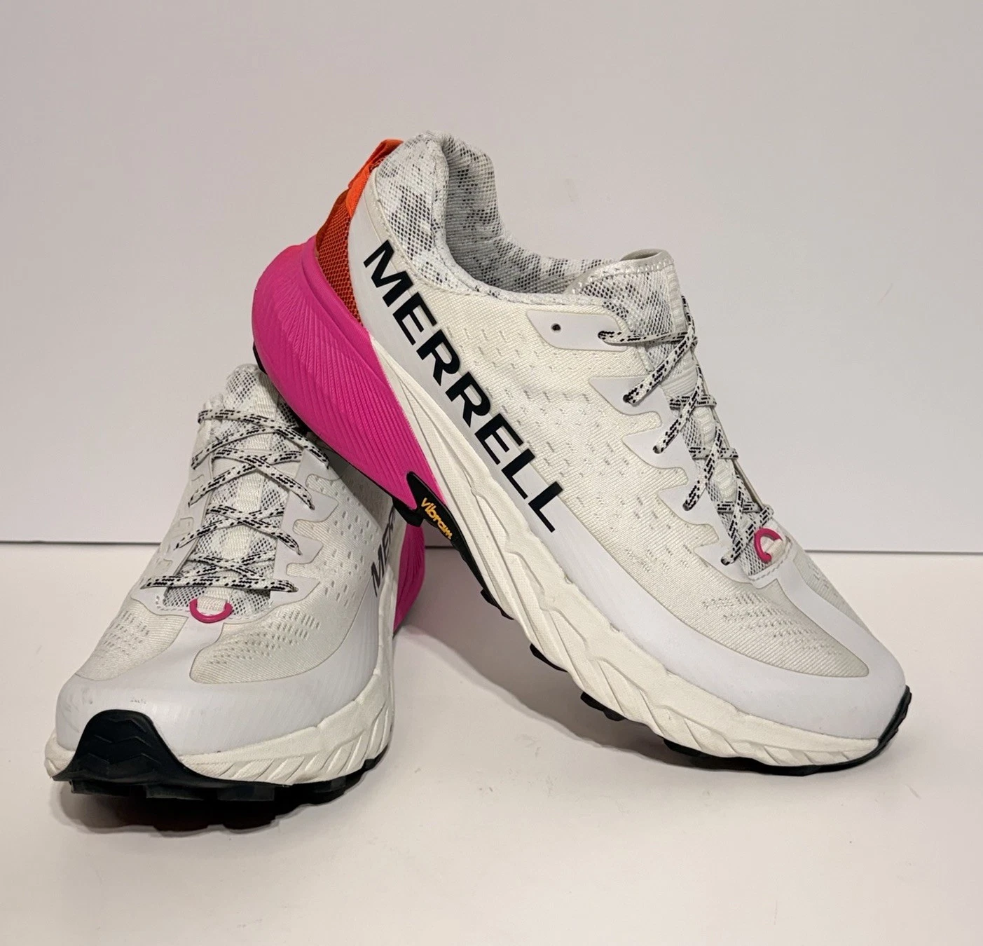 Merrell Shoes Mens 11.5 White Athletic Trail Running Sneakers Agility Peak 5 EUC